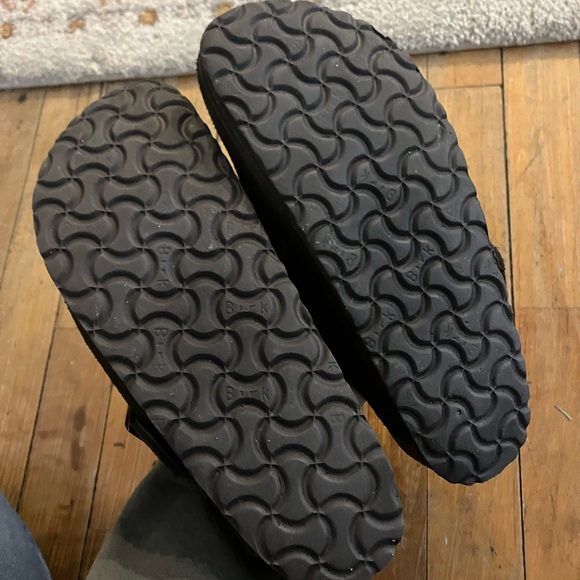 Birkenstock Boston Clog Shearling Dark Brown Suede Slippers - Picture 11 of 14